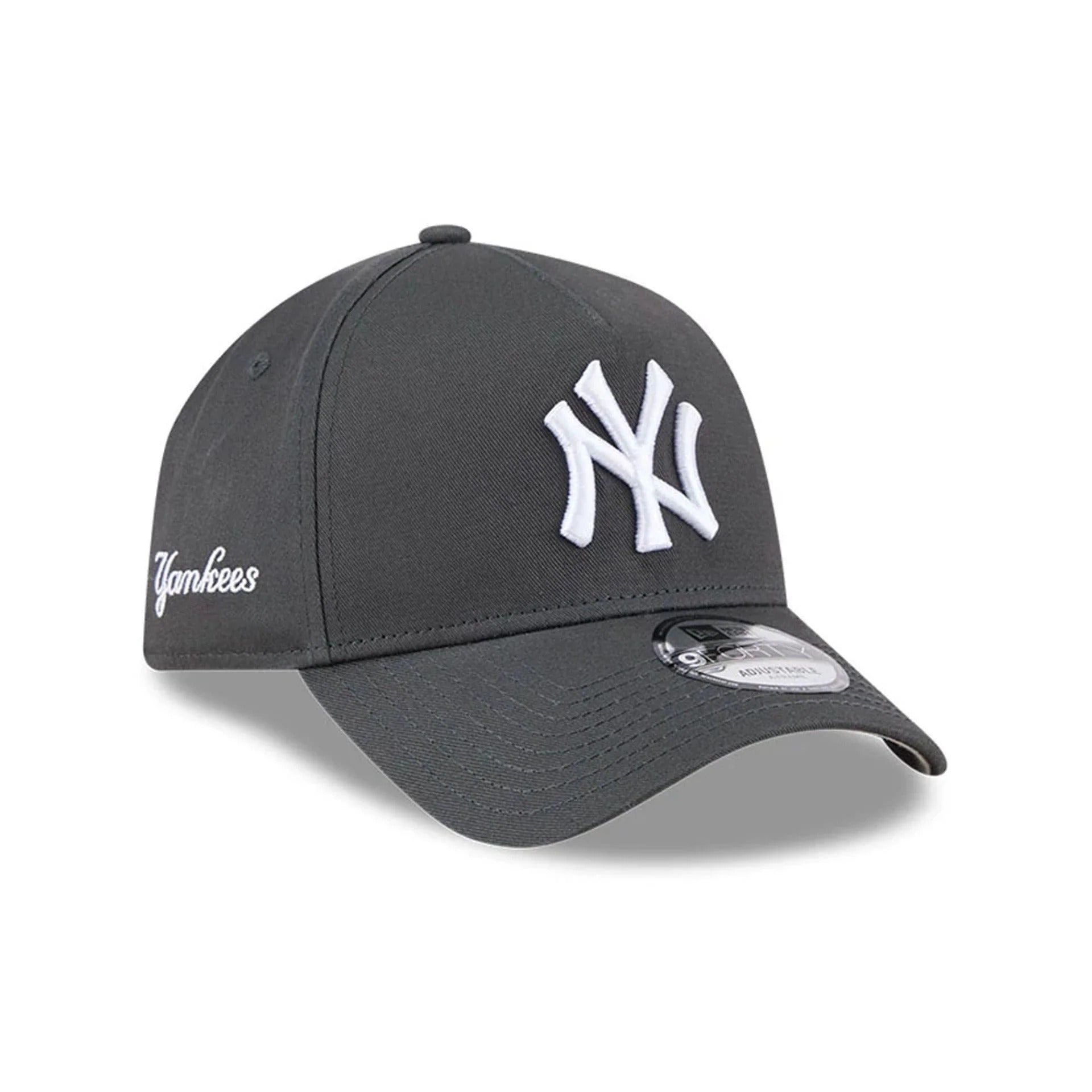 New York Yankees MLB Script A-Frame Snapback New Era Grey
